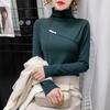 Camiseta Térmica de Manga Larga para Mujer con Cuello Medio Alto para Otoño e Invierno, Tallas Grandes, Forrada de Felpa, Engrosada, Ajustada, Estilo Japonés y Coreano, Ropa Casual