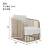 Conjunto de Sofá de Rattan Trançado para Exterior Sofá de Rattan para Jardim, Varanda, Terraço, Piscina, Mobília de Lazer para Hotel, Restaurante, Casa de Hóspedes, Clube