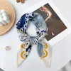 Lenço Quadrado de Seda Retrô Coreano com Estampa Paisley e Toque de Luxo, Combinado com uma Camisa, Lenço Quadrado Versátil para Cintura, Xale, Protetor de Pescoço