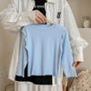 Camiseta Base de Mascota para Niños Otoño e Invierno Niños y Niñas de Bebé Cuello Semi-alto Cálido Top Camiseta Elástica Versátil Estilo Coreano para Niños
