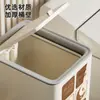 Cubo de basura con tapa para uso doméstico, gran capacidad, adecuado para sala de estar, baño, inodoro, dormitorio, cocina, cubo de basura operado con el pie, no necesita agacharse