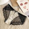 Estilo francês sexy vermelho puro desejo menina renda cueca menina seda gelo sem costura malha feminina algodão virilha cuecas