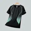 Exclusivo transfronterizo para verano camiseta deportiva de manga corta transpirable de seda helada para hombre secado rápido para exteriores correr fitness holgada media