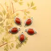 Acessórios de Pedra Natural Prata Incrustada Lápis Vermelho do Sul Lápis Turquesa Acessórios para Brincos DIY Acessórios DIY Feitos à Mão