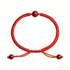 2026 Ano do Cavalo Ano do Zodíaco Pulseira de Fio Vermelho Feita à Mão com Contas Naturais de Cinábrio para Mulheres
