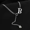 Collar de cadena con letra B de acero de titanio estilo europeo y americano para mujer, celebridad de internet, temperamento simple, todo a juego, cadena para el cuello hip-hop, cadena para la clavícula