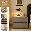 Mesita de Noche Dormitorio Pequeña 2025 Nuevo Estilo Crema Simple Mesita de Noche Doméstica Pequeño Gabinete de Almacenamiento Estante de Almacenamiento