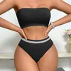 Modelos Populares Europeos y Americanos Transfronterizos Exclusivos para Xiyin Temu Amazon Envoltorio de Pecho de Mujer Sin Costuras de Una Sola Línea Transpirable Stock Disponible