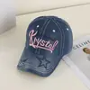 Chapéu de Cowboy Estilo Coreano Boné Casual com Aba Chapéu de Sol de Verão para Mulheres Primavera e Outono Novo Bordado com Letras ao Ar Livre Chapéu Versátil