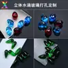 Fabricante de Wuzhou Personaliza Vidrio Tridimensional de Gota de Agua, Gemas de Vidrio Lisas/Facetadas de Gota de Agua, y Puede Personalizar Agujeros Horizontales