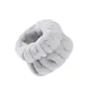 Anillo para el pelo de mujer de moda transfronterizo Banda para el pelo de maquillaje para casa Banda para el pelo semiacabada Felpa linda de color sólido Pulsera de lavado para la muñeca