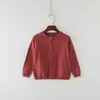 Novedad Estilo Ins Suéter de Primavera y Otoño Color Caramelo Cárdigan Color Sólido Cárdigan Pequeño Ropa Exterior para Niños Suéter de Algodón
