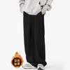 Pantalones Rectos Nuevos y Modernos para Parejas, Forrados de Felpa, Versátiles, Modernos, Pantalones Casuales Sueltos, Pantalones de Chándal de Color Sólido, Pantalones Largos