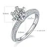 Anillo Femenino de Plata S925 Lujoso y Exquisitamente Incrustado, Mitad Oro Mitad Plata, Anillo de Compromiso de Lujo de Una Carat para Mujer, Superventas Transfronterizo