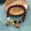 Pulsera de cinabrio pulsera arena dorada púrpura bestia dorada pulsera para mujer simple retro estilo étnico joyería regalo para año de nacimiento