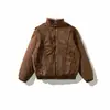 Yidao Roupas Vintage 2026 Inverno Novo Japonês Retrô Desconstruído Gola Alta Curta Camurça de Veado Acolchoada Jaqueta de Trabalho Masculina