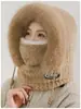 Gorro Lei Feng Engrosado y Cálido para Mujer con Bufanda y Guantes Integrados, Gorro Pulóver de Forro Polar de Invierno, Gorro Cortavientos para Ciclismo