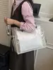 Bolso de Hombro Tipo Tote Grande, Sencillo, Elegante, de Moda, para Mujer, Nuevo Modelo 2026, Bolso Cruzado de Hombro Transparente de Gelatina con Graffiti de Nicho