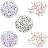 100/Paquete 4*7mm juego blanco cuentas acrílicas alfabeto DIY aretes hechos a mano Joyería collar accesorios de joyería