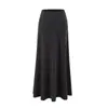 Saia Midi Evase de Cintura Alta Estilo Relaxado para Mulheres, Moda Primavera, Emagrecedora, Versátil, Elegante
