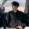 Camisa blanca de manga larga estilo Hong Kong para hombre, primavera y otoño, algodón puro, moderna, retro, chaqueta tipo camisa de trabajo, top de talla grande para hombre
