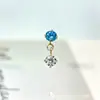 Pendientes Colgantes Pequeños Redondos de Circonita de Aleación de Titanio F-136 Pendientes de Labio de Titanio G23 con Rosca Interna Joyería para Piercing