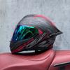 Capacete Lvs Versão Atualizada Ponto Cruz Fronteira Capacete de Rosto Inteiro Capacete de Lente Dupla Masculino Capacete de Segurança para Todas as Estações Feminino Piloto de Motocicleta Lente Dupla