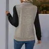Temu Transfronterizo 2025 Nuevo Otoño Europeo y Americano Multicolor Transfronterizo Personalizado Moderno Cuello Alto Manga Larga Bloques de Color Sudadera para Mujer Delgada