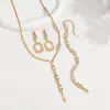 Collar geométrico cuadrado de acero inoxidable y oro de 18k con circón, una pieza ligera y elegante, perfecta para combinar con suéteres, y disponible para envío directo