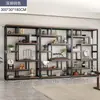 Nova prateleira de exposição estilo chinês para sala de chá, armário de exposição de chá, não é madeira maciça, montado na parede, prateleira decorativa minimalista moderna para sala de estar