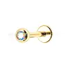 Pendientes de Aleación de Titanio F-136 con Perlas Doradas Pequeñas de Zirconia G23 Titanio Rosca Interna Studs de Labio Studs de Oreja Joyería para Piercings Adorno para la Cabeza