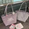 Bolsa Tote Estilo Coreano Ins para Mulheres, Bolsa de Lona de Grande Capacidade para Estudantes, Bolsa de Compras Versátil, Bolsa de Mão para o Dia a Dia para Mulheres