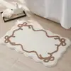 Alfombra de baño absorbente antideslizante de cachemira sintética simple para uso doméstico, resistente a la suciedad, resistente al desgaste, fácil de mantener, felpudo, alfombrilla de inodoro