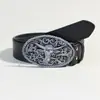 Patrón de hierba Tang cabeza de vaca hebilla ovalada hip hop hip hop hebilla de cinturón de cabeza grande mujeres hebilla vaquera occidental cinturón decorativo de moda mujeres
