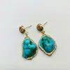 Conjunto de Collar Colgante y Pendientes Estilo Palacio de Moda Turquesa para Mujer, Versátil Hecho a Mano Incrustado con Turquesa al por Mayor desde el Fabricante