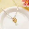 Collar de Perlas con Cabeza de León Étnico para Mujer de Lujo Ligero Nuevo Estilo Chino Estilo Nacional Cadena para Clavícula Colgante Nueva Joyería Moda Transfronteriza