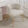 Sofá perezoso de lana de cordero de moda, silla de manicura, silla de computadora para niñas, sofá individual para vestidor, tocador de maquillaje
