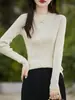 Nuevo top de punto básico de cuello medio ajustado para comercio exterior transfronterizo, suéter de punto holgado y versátil para otoño e invierno