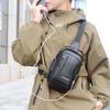 Nova bolsa de peito masculina com textura de PU, antifurto, com trava de combinação, bolsa de ombro, grande capacidade, bolsa transversal portátil para negócios e viagens