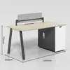 Conjunto de mesa e cadeira para funcionários, design simples e moderno, adequado para 2/4/6 funcionários, mesa divisória de escritório branca