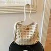 Bolsa de Palha Vazada Retrô para Mulheres 2026 Nova Tendência Moda Estilo Coreano Bolsa Saco Simples de Ombro Transversal