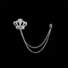 Moda europea y americana corona cadena para hombre broche accesorios para traje personalizado pin para abrigo largo de noche insignia de borla