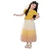 Conjunto para Menina 2026 Novo Estilo Saia Biscoito Fofa Infantil Vestido de Verão para Menina Conjunto de Duas Peças com Suéter de Seda de Gelo Tendência