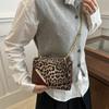 Diseño Nicho Estampado Leopardo Color Contraste Bolso Cuadrado Pequeño para Mujer 2025 Primavera Nueva Moda Distintivo Bolso de Hombro Cadena Bolso Cruzado