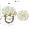 Argola de guardanapo de dália artificial, fivela de guardanapo de flor de tecido, argola de guardanapo para decoração de mesa de banquete de casamento, suprimento transfronteiriço
