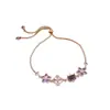 Pulseira com Pingente Redondo de Zircônia Super Brilhante Estilo Francês, Pulseira Exquisita de Luxo Leve de Alta Qualidade, Joia Feminina Fashion e Versátil