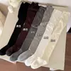 Calcetines hasta la rodilla y por encima de la rodilla para mujer, sin costuras, súper suaves, para combinar con botas, estilo perezoso de nicho, color liso, calcetines fruncidos, calcetines JK de celebridad de internet
