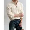 Nuevo suéter de punto POLO para otoño e invierno para hombre, estilo old money, media cremallera, textura de punto trenzado, venta al por mayor de fábrica transfronteriza