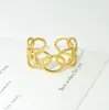 Novo Anel Aberto Circular Dourado Vazado em Estilo Minimalista, Unissex, Joia de Design de Alta Qualidade em Estoque