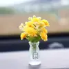 Vaso de Flores Pequeno Estilo Healing Peça de Decoração para Interior de Carro, Planta Verde para Tela do Painel do Carro, Decoração de Carro para Mulheres